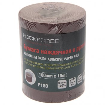 549 р. Бумага наждачная P-180 100ммх10м рулон ROCKFORCE ROCKFORCE rf-sr4180a  с доставкой в г. Кемерово. Увеличить фотографию 1