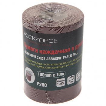 549 р. Бумага наждачная P-280 100ммх10м рулон ROCKFORCE ROCKFORCE rf-sr4280a  с доставкой в г. Кемерово. Увеличить фотографию 1