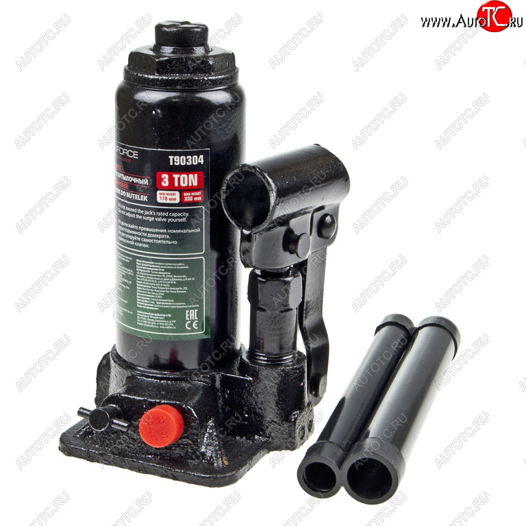 1 679 р. Домкрат бутылочный 3т 170-330мм с клапаном ROCKFORCE ROCKFORCE rf-t90304(ds) ROCKFORCE rf-t90304(ds)  с доставкой в г. Кемерово