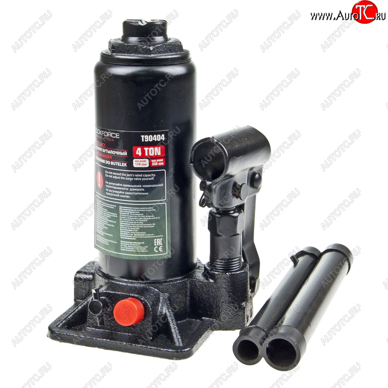 2 459 р. Домкрат бутылочный 4т 178-338мм с клапаном ROCKFORCE ROCKFORCE rf-t90404(ds)  с доставкой в г. Кемерово