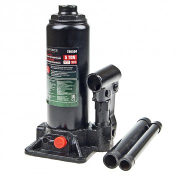 2 299 р. Домкрат бутылочный 5т 195-395мм с клапаном ROCKFORCE ROCKFORCE rf-t90504(ds)  с доставкой в г. Кемерово. Увеличить фотографию 1