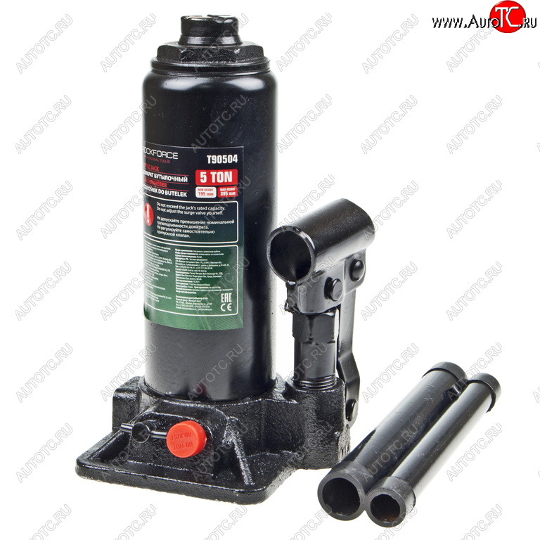 2 299 р. Домкрат бутылочный 5т 195-395мм с клапаном ROCKFORCE ROCKFORCE rf-t90504(ds)  с доставкой в г. Кемерово