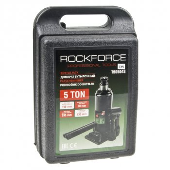 2 489 р. Домкрат бутылочный 5т 195-395мм с клапаном в кейсе ROCKFORCE ROCKFORCE rf-t90504s(ds) ROCKFORCE rf-t90504s(ds)  с доставкой в г. Кемерово. Увеличить фотографию 3