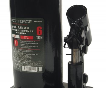 2 879 р. Домкрат бутылочный 6т 185-360мм с клапаном ROCKFORCE ROCKFORCE rf-t90604 ROCKFORCE rf-t90604  с доставкой в г. Кемерово. Увеличить фотографию 2