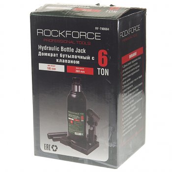 2 879 р. Домкрат бутылочный 6т 185-360мм с клапаном ROCKFORCE ROCKFORCE rf-t90604 ROCKFORCE rf-t90604  с доставкой в г. Кемерово. Увеличить фотографию 3