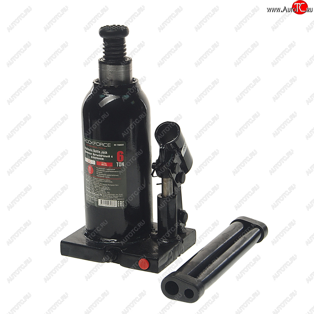 2 879 р. Домкрат бутылочный 6т 185-360мм с клапаном ROCKFORCE ROCKFORCE rf-t90604 ROCKFORCE rf-t90604  с доставкой в г. Кемерово