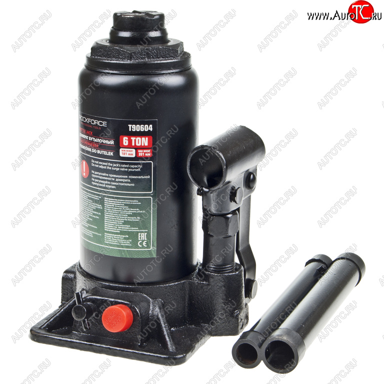 2 999 р. Домкрат бутылочный 6т 181-351мм с клапаном ROCKFORCE ROCKFORCE rf-t90604(ds)  с доставкой в г. Кемерово