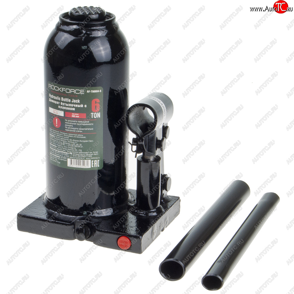 3 299 р. Домкрат бутылочный 6т 181-351мм с клапаном в кейсе ROCKFORCE ROCKFORCE rf-t90604s  с доставкой в г. Кемерово