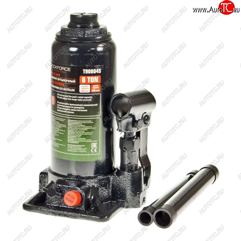 3 389 р. Домкрат бутылочный 8т 200-400мм с клапаном в кейсе ROCKFORCE ROCKFORCE rf-t90804s  с доставкой в г. Кемерово