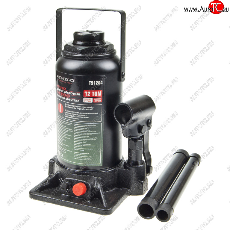 3 699 р. Домкрат бутылочный 12т 217-407мм с клапаном ROCKFORCE ROCKFORCE rf-t91204(ds)  с доставкой в г. Кемерово