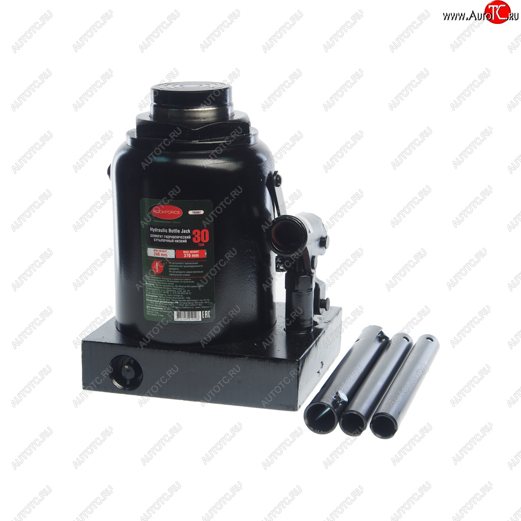 12 199 р. Домкрат бутылочный 30т 240-370мм низкопрофильный ROCKFORCE ROCKFORCE rf-t93007  с доставкой в г. Кемерово