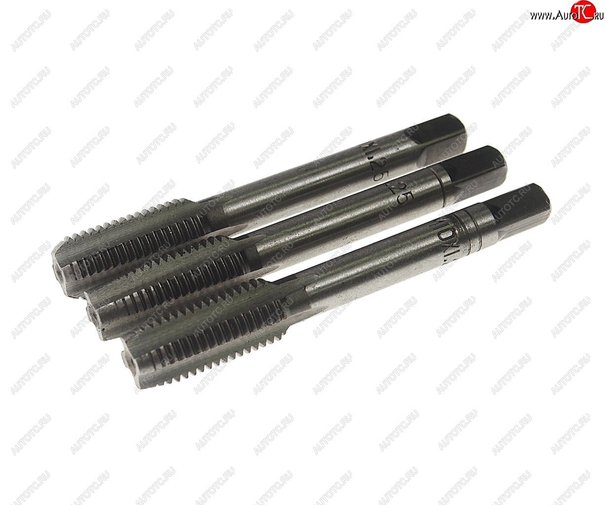 291 р. Метчик М10x1.25мм комплект 3шт. в пластиковом футляре ROCKFORCE ROCKFORCE rf-tap10125 ROCKFORCE rf-tap10125  с доставкой в г. Кемерово