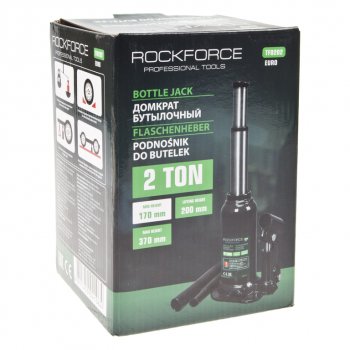 4 199 р. Домкрат бутылочный 2т 170-370мм 2-х плунжерный с клапаном ROCKFORCE ROCKFORCE rf-tf0202euro  с доставкой в г. Кемерово. Увеличить фотографию 3