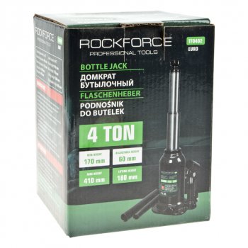 4 799 р. Домкрат бутылочный 4т 170-410мм 2-х плунжерный с клапаном ROCKFORCE ROCKFORCE rf-tf0402euro ROCKFORCE rf-tf0402euro  с доставкой в г. Кемерово. Увеличить фотографию 3