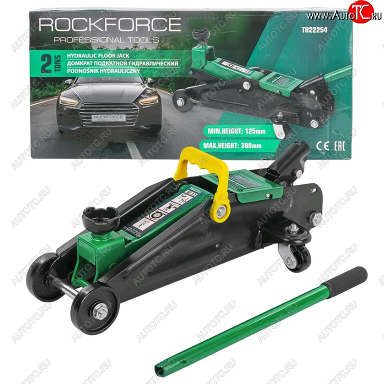 4 299 р. Домкрат подкатной 2т 125-380мм ROCKFORCE ROCKFORCE rf-th22254  с доставкой в г. Кемерово