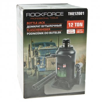 10 199 р. Домкрат бутылочный 12т 242-598мм 2-х плунжерный ROCKFORCE ROCKFORCE rf-th812001  с доставкой в г. Кемерово. Увеличить фотографию 3