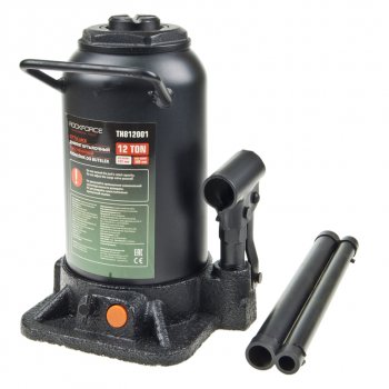 10 199 р. Домкрат бутылочный 12т 242-598мм 2-х плунжерный ROCKFORCE ROCKFORCE rf-th812001  с доставкой в г. Кемерово. Увеличить фотографию 1