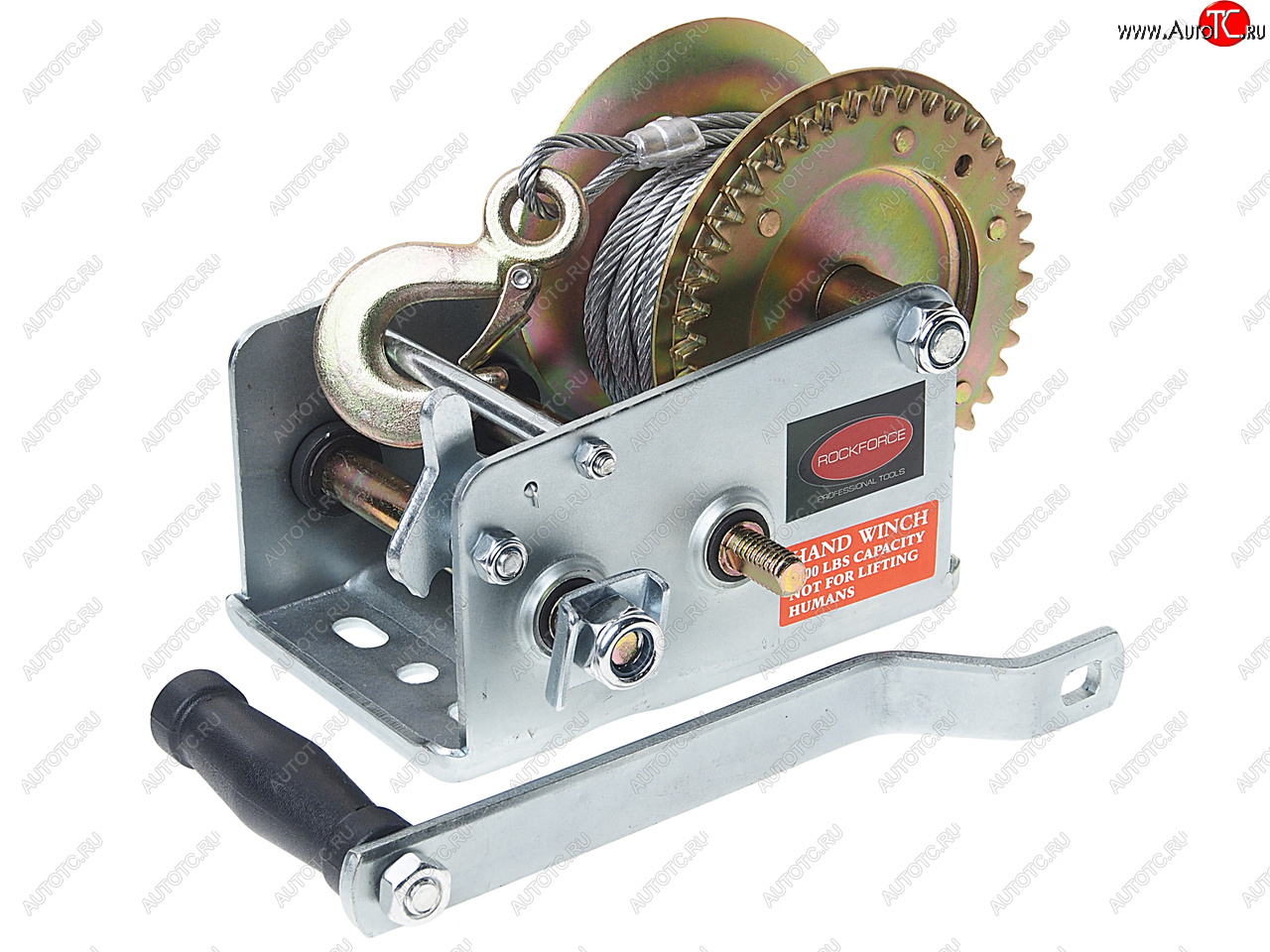 5 199 р. Лебедка барабанная 0.90т L=10м тросовая ROCKFORCE ROCKFORCE rf-trt1201c  с доставкой в г. Кемерово