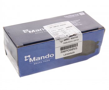 1 199 р. Колодки тормозные DAEWOO Nexia,Nubira CHEVROLET Lacetti (03-) передние (4шт.) MANDO MANDO rmpd08ns  с доставкой в г. Кемерово. Увеличить фотографию 2