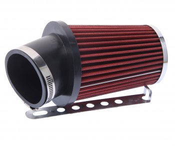 1 379 р. Фильтр воздушный PRO SPORT компакт угловой красный хром d=70 PRO SPORT rs-00769  с доставкой в г. Кемерово. Увеличить фотографию 2