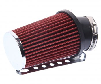1 379 р. Фильтр воздушный PRO SPORT компакт угловой красный хром d=70 PRO SPORT rs-00769  с доставкой в г. Кемерово. Увеличить фотографию 1