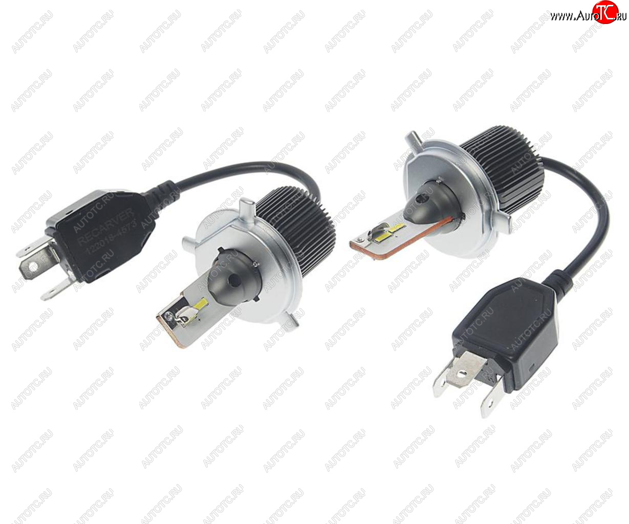 3 399 р. Лампа светодиодная 12V H4 P43t-38 5000Lm (2шт.) Type R RECARVER RECARVER rtrled50h4-2  с доставкой в г. Кемерово