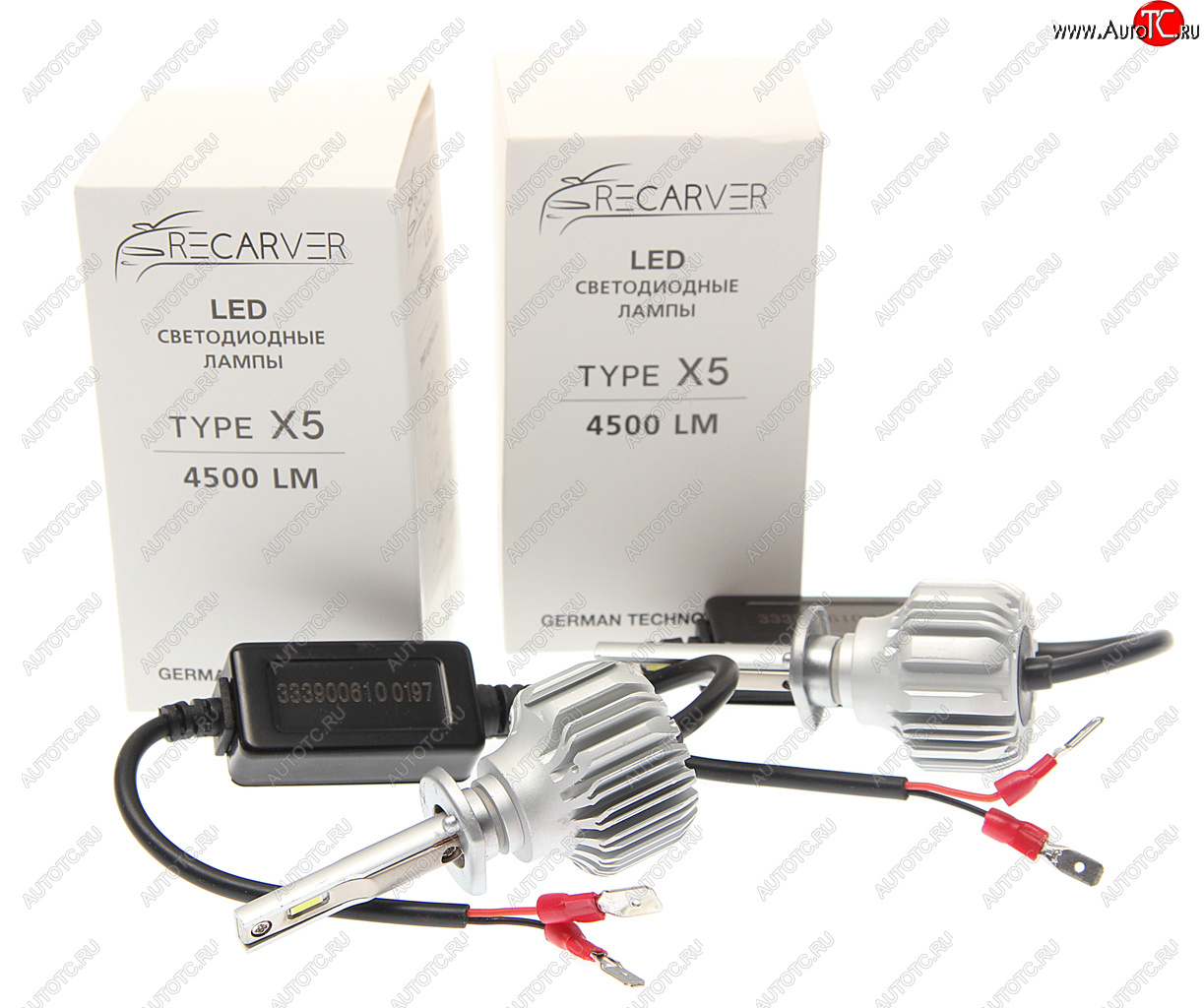 2 199 р. Лампа светодиодная 12V H1 P14.5s 4500Lm (2шт.) Type X5 OMEGALIGHT OMEGALIGHT rtx5led70h1-2  с доставкой в г. Кемерово