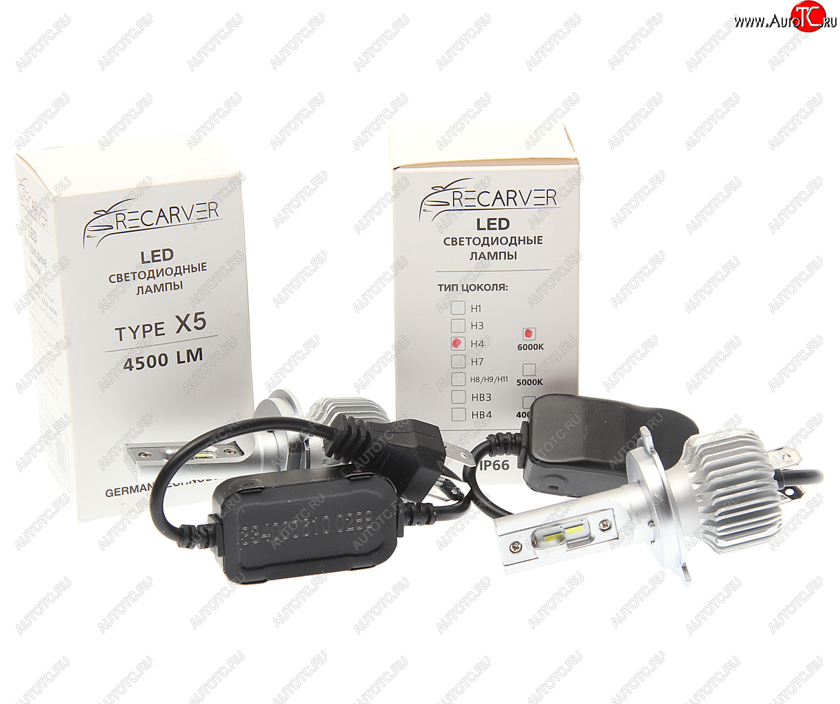 2 969 р. Лампа светодиодная 12V H4 P43t-38 4500Lm (2шт.) Type X5 OMEGALIGHT OMEGALIGHT rtx5led70h4-2  с доставкой в г. Кемерово