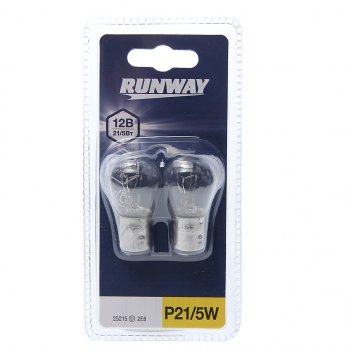 114 р. Лампа 12V P215W BAY15d блистер (2шт.) RUNWAY RUNWAY rw4029  с доставкой в г. Кемерово. Увеличить фотографию 1