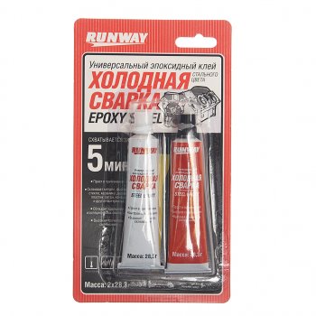 271 р. Клей эпоксидный двухкомпонентный серый 56г RUNWAY RUNWAY rw8504  с доставкой в г. Кемерово. Увеличить фотографию 1