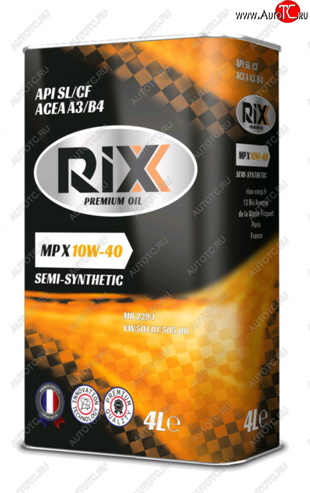 2 069 р. Масло моторное MP X SL/CF 10W40 п/синт.4л RIXX RIXX rx0002mpx RIXX rx0002mpx  с доставкой в г. Кемерово