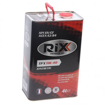 2 669 р. Масло моторное TP X SN/CF 5W40 синт.4л RIXX RIXX rx0007tpx RIXX rx0007tpx  с доставкой в г. Кемерово. Увеличить фотографию 1