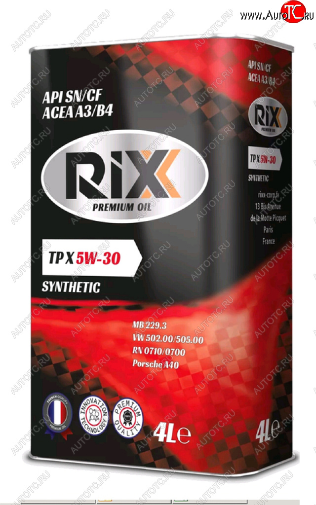 2 499 р. Масло моторное TP X SN/CF А3/В4 5W30 синт.4л RIXX RIXX rx0012tpx RIXX rx0012tpx  с доставкой в г. Кемерово