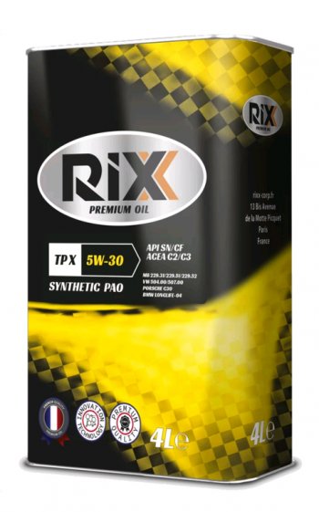 2 889 р. Масло моторное TP X SN/CF C2/C3 5W30 синт.4л RIXX RIXX rx0022tpx RIXX rx0022tpx  с доставкой в г. Кемерово. Увеличить фотографию 1
