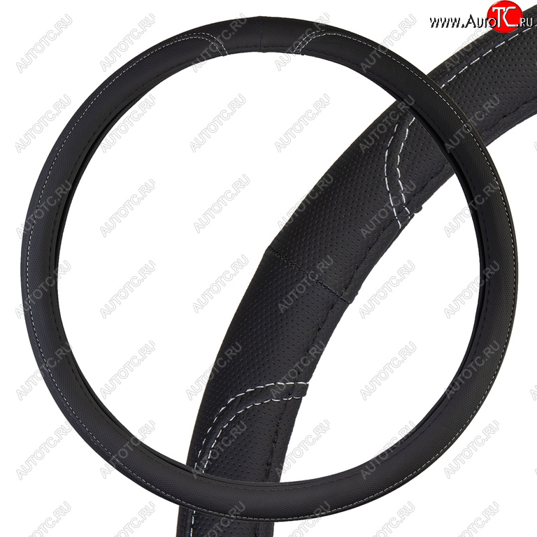 899 р. Оплетка руля (XXXL) 46-48см экокожа черно-серая SKYWAY SKYWAY s01102493  с доставкой в г. Кемерово