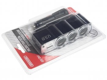 379 р. Разветвитель прикуривателя 3-х гнездовой 12V 1USB SKYWAY SKYWAY s02301007  с доставкой в г. Кемерово. Увеличить фотографию 2
