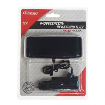 569 р. Разветвитель прикуривателя 4-х гнездовой 12V 1USB SKYWAY SKYWAY s02301015  с доставкой в г. Кемерово. Увеличить фотографию 1