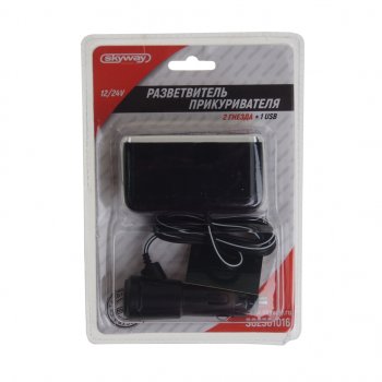 769 р. Разветвитель прикуривателя 2-х гнездовой 12V 1USB SKYWAY SKYWAY s02301016  с доставкой в г. Кемерово. Увеличить фотографию 1