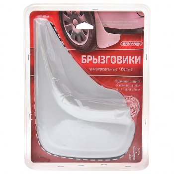 519 р. Брызговик универсальный белый комплект (2шт.) SKYWAY SKYWAY s05201003  с доставкой в г. Кемерово. Увеличить фотографию 1