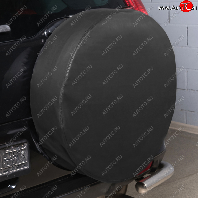 1 179 р. Чехол на запасное колесо R-16,17 d=77см экокожа черный SKYWAY SKYWAY s06301044  с доставкой в г. Кемерово
