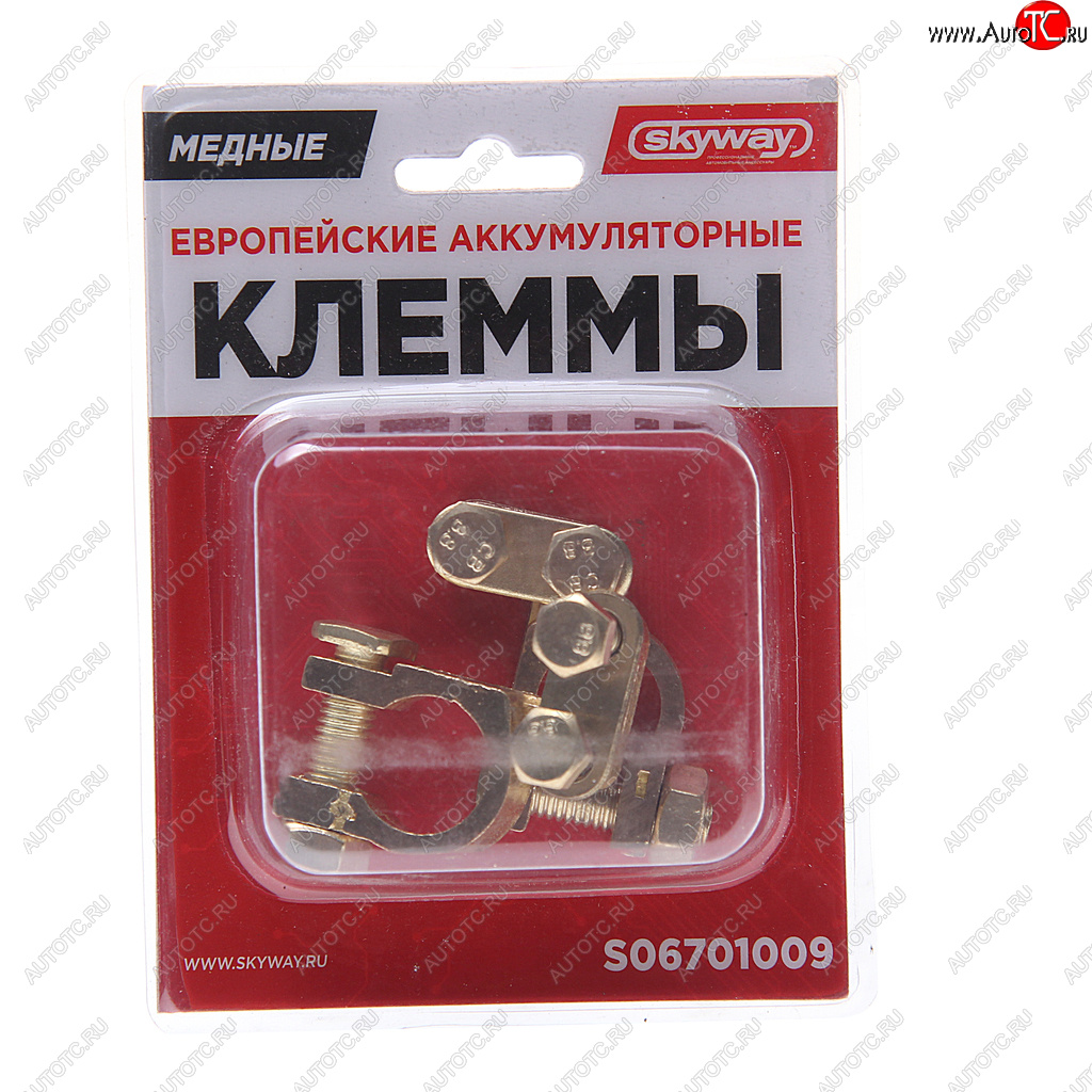 399 р. Клемма АКБ универсальная медная (2шт.) SKYWAY SKYWAY s06701009  с доставкой в г. Кемерово