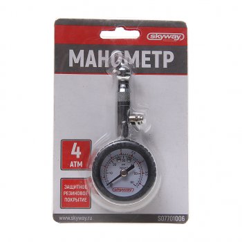 879 р. Манометр шинный механический 4атм. SKYWAY SKYWAY s07701006  с доставкой в г. Кемерово. Увеличить фотографию 2