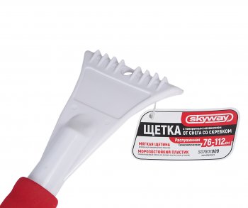 799 р. Щетка со скребком телескопическая 76-112см бело-красная SKYWAY SKYWAY s07801009  с доставкой в г. Кемерово. Увеличить фотографию 3