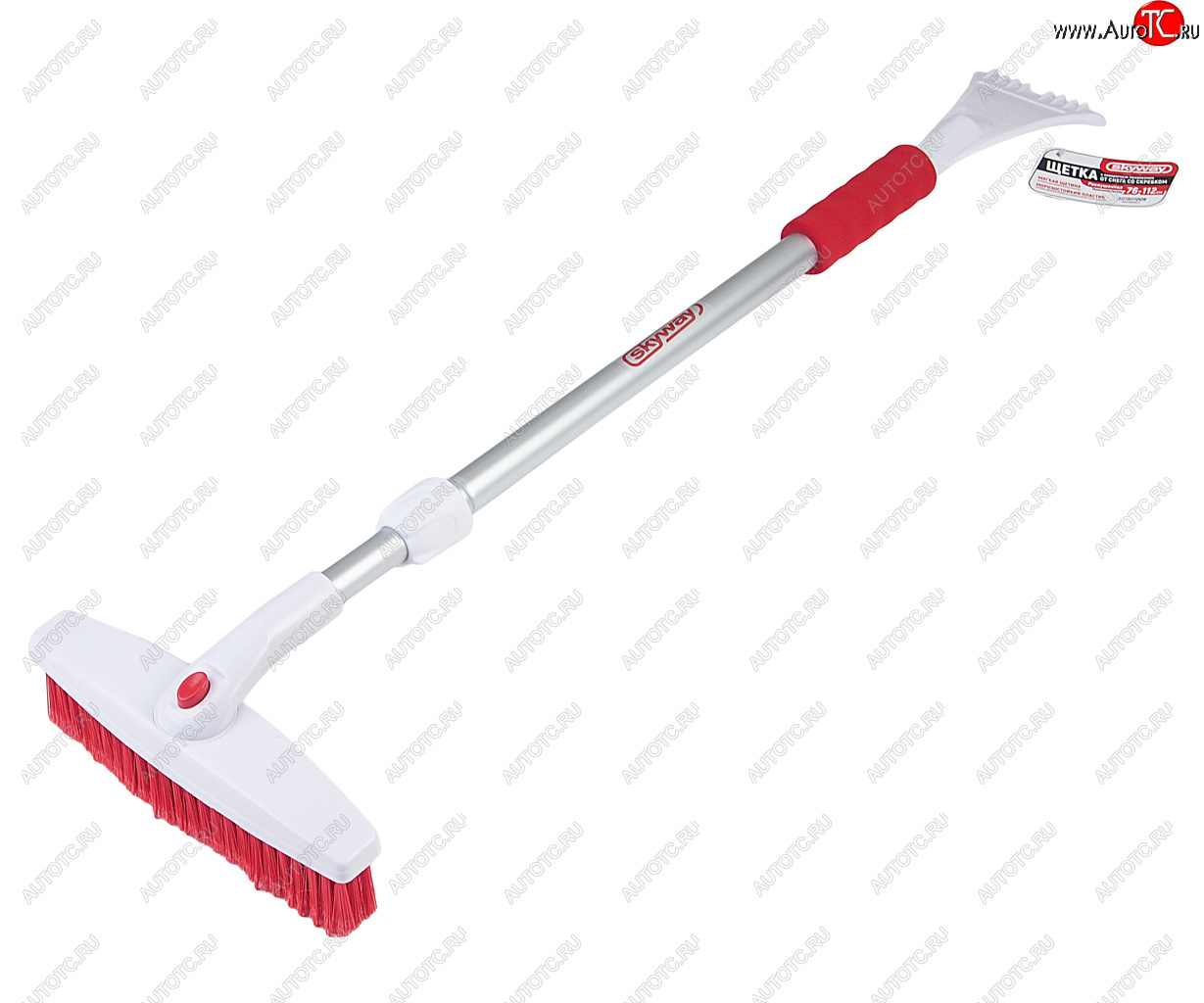 799 р. Щетка со скребком телескопическая 76-112см бело-красная SKYWAY SKYWAY s07801009  с доставкой в г. Кемерово
