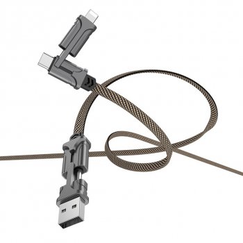 639 р. Кабель iPhone (5-)USB Type C 1.2м HOCO HOCO s22 black&brown  с доставкой в г. Кемерово. Увеличить фотографию 1