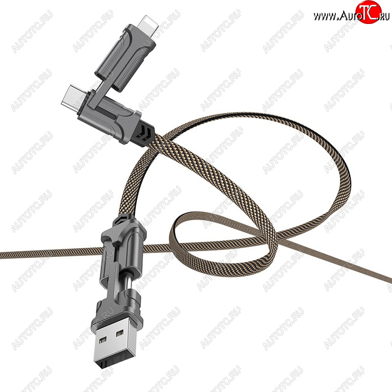 639 р. Кабель iPhone (5-)USB Type C 1.2м HOCO HOCO s22 black&brown  с доставкой в г. Кемерово