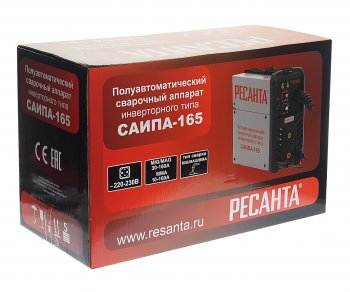 17 799 р. Аппарат сварочный 4.7кВт 20-160А d=0.6-0.9 инвертор полуавтомат РЕСАНТА РЕСАНТА саипа-165  с доставкой в г. Кемерово. Увеличить фотографию 4