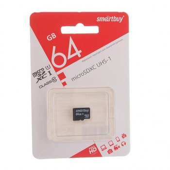399 р. Карта памяти 64GB MicroSD class 10 SMART BUY SMART BUY sb64gbsdcl10-00  с доставкой в г. Кемерово. Увеличить фотографию 1