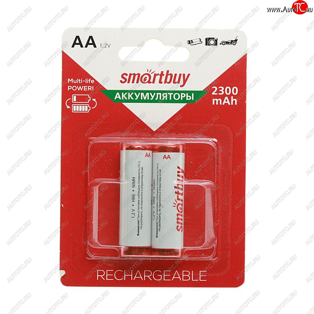 419 р. Батарейка AA HR6 1.2V аккумулятор Ni-MH 2300mAh блистер (2шт.) SMART BUY SMART BUY sbbr-2a02bl2300  с доставкой в г. Кемерово