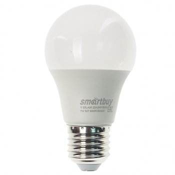 73 р. Лампа светодиодная E27 A60 7W(60W) 220V теплый SMART BUY SMART BUY sbl-a60-07-30k-e27-n  с доставкой в г. Кемерово. Увеличить фотографию 1
